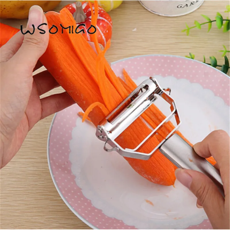 

1pcs kitchen accessories stainless steel vegetable peeler two in one grater kitchen supplies fruit paring knife kitchen gadget-C
