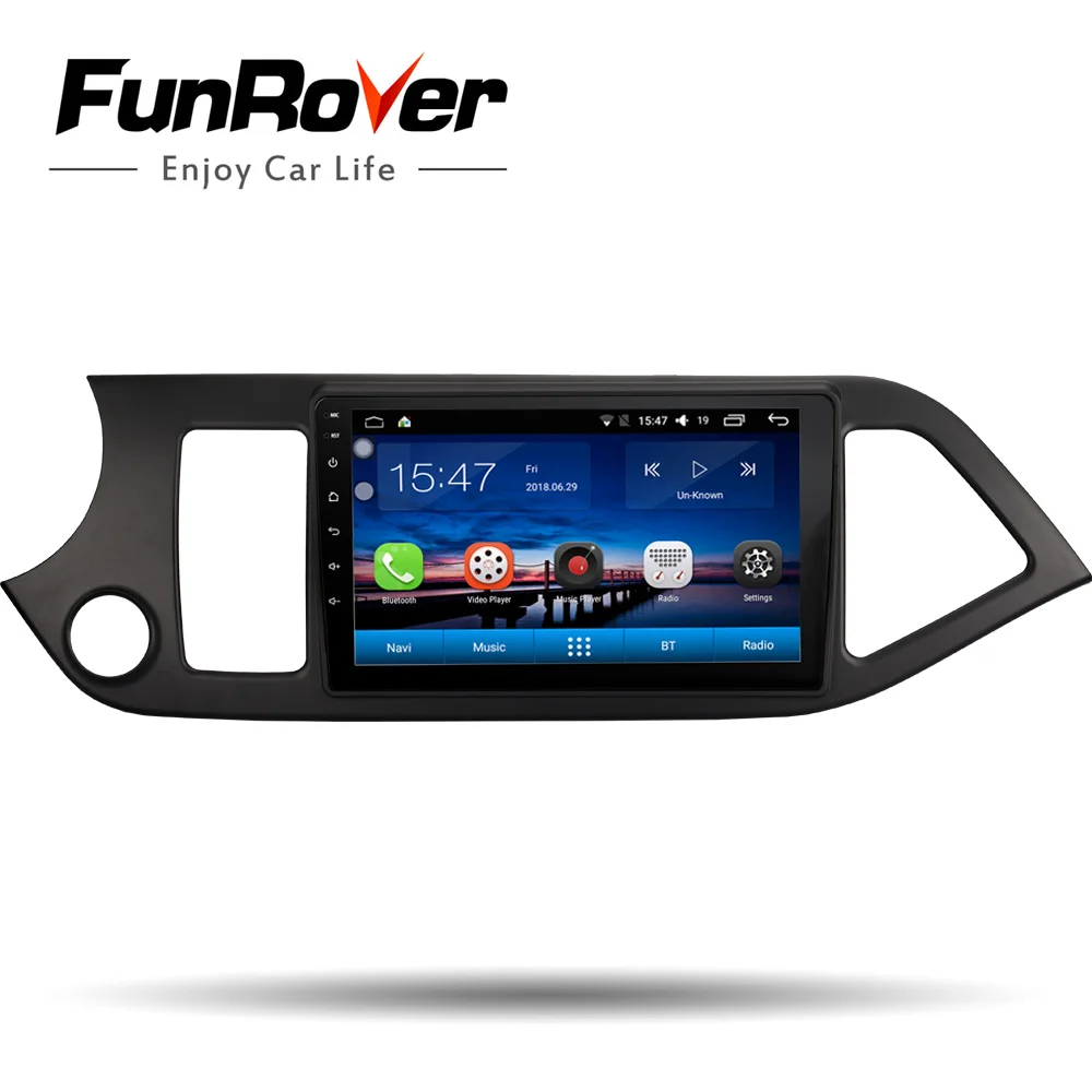 

Funrover 9" Car Radio Multimedia Video Player Navigation GPS Android 8.0 For KIA PICANTO MORNING Left driving 2011- 2017 stereo