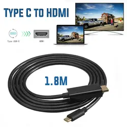 Кабель-Переходник USB C на USB 3,1 HDMI Тип Кабеля C к HDMI Мужской 4 K провод для Samsung S8 S8 +