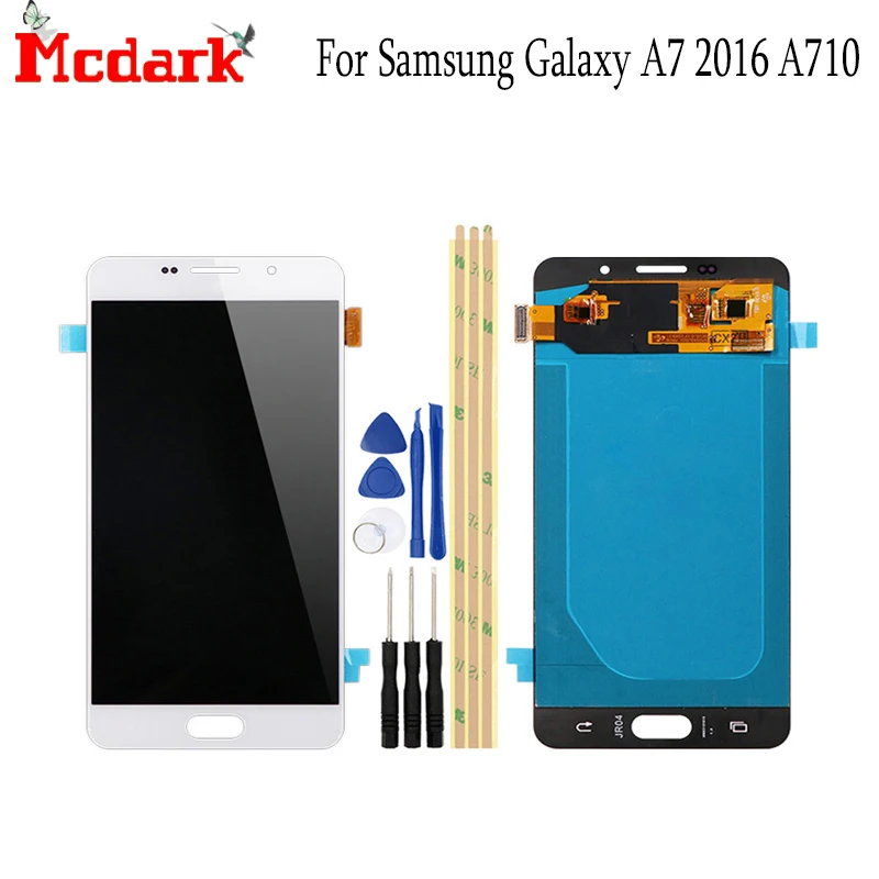 

Mcdark OLED Screen For Samsung Galaxy A7 2016 A710 A710F A710M 5.5 Inch Replacement Accessories LCD Display+Touch Screen