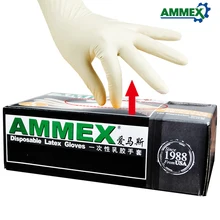 AMMEX одноразовые латексные перчатки утолщенные Резиновые Перчатки Многофункциональные домашние пищевые медицинские перчатки 100 шт./упак
