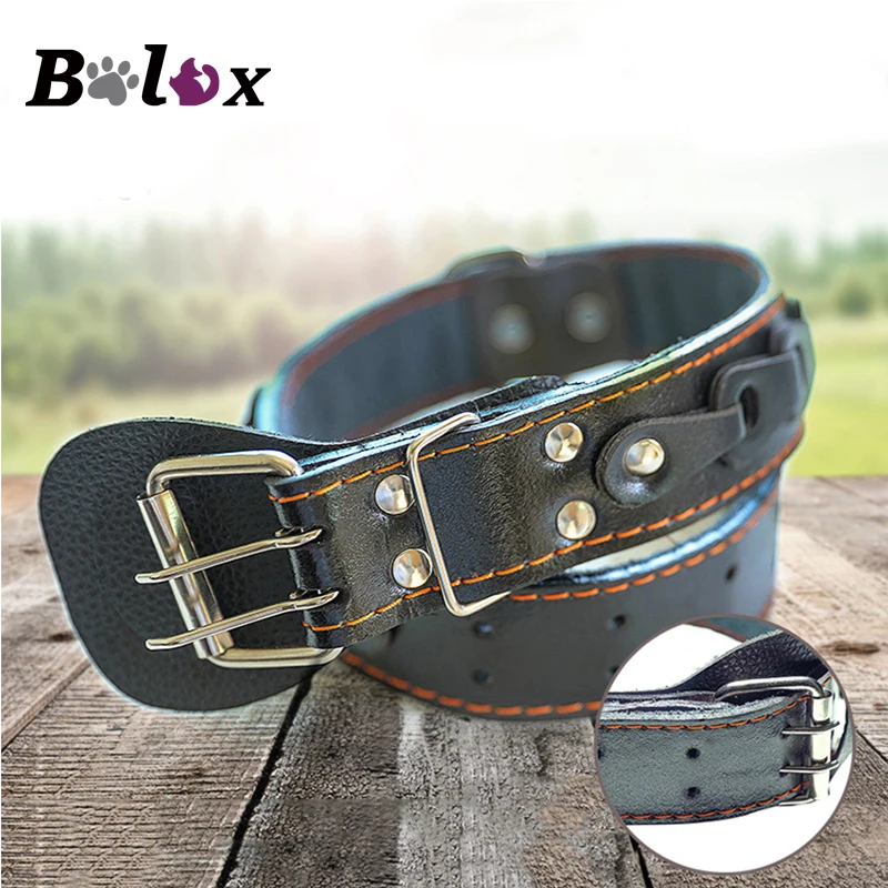 

Durable Dog Collars for Large Medium Dogs Leather Dogs Necklace Adjustable Training Dog Collar Labrador Chihuahua Pet Collars