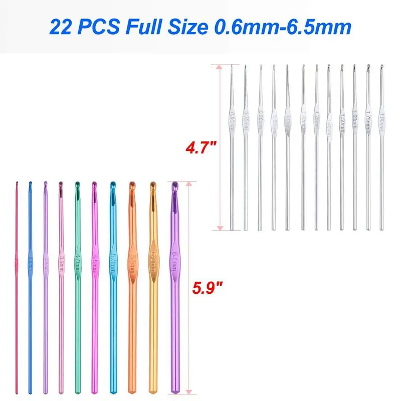 ABGC 47 PCS крючком Крючки набор эргономичные спицы для пряжи комплект|Швейные