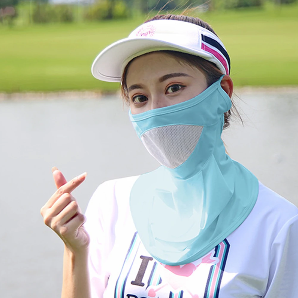 Summer Sun Mask Golf Breathable Face Mask Solid Color Dust Proof Neck