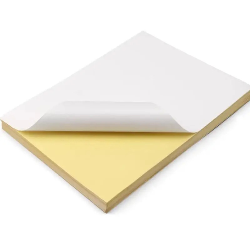 100Pcs Printing Paper A4 Self Adhesive Laser Printing Sticker Paper Sheet for Commercial Office Supermarket School Hospital