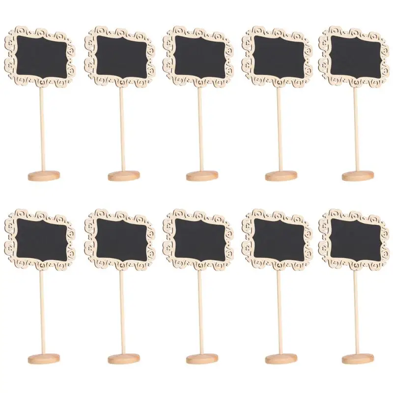 

10Pcs Mini Chalkboard Rectangle Blackboard DIY Direction Signs Decorative Black Board Stand Festival Party School Supplies