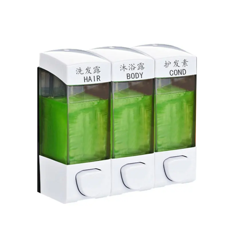 

Triple Wall Liquid Soap Dispenser 350ml*3 Shampoo Hand Sanitizer Shower Gel Body Lotion Conditioner Plastic Bathroom Kitchen