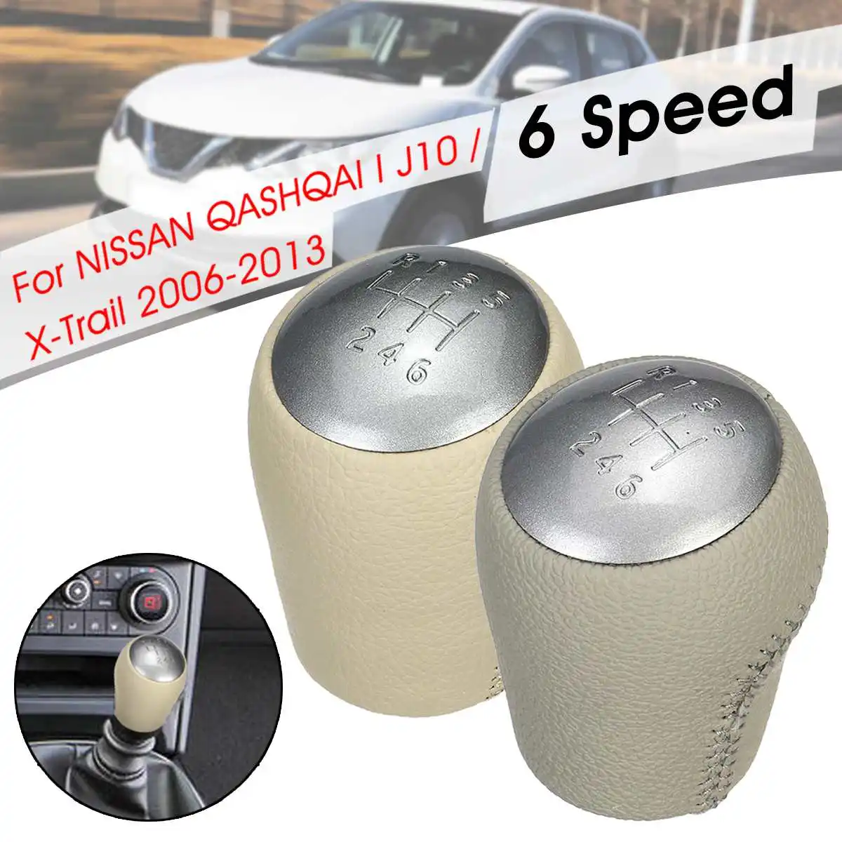 

6 Speed Car MT Gear Shift Knob For NISSAN QASHQAI I J10/X-trail 2006-2013 Lever Shifter Knob Handball