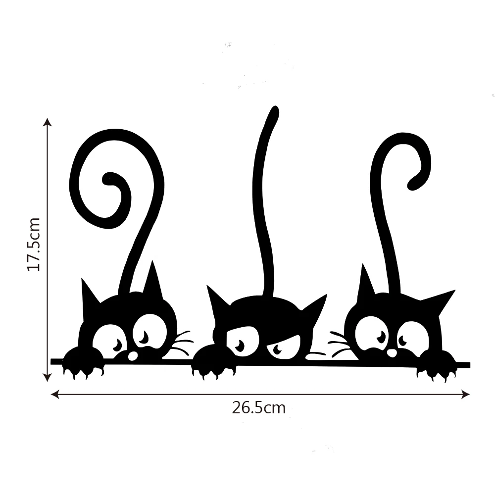 1 шт. Прекрасный черный стикер на стену с кошкой украшение дома виниловая настенная наклейка для спальни гостиной