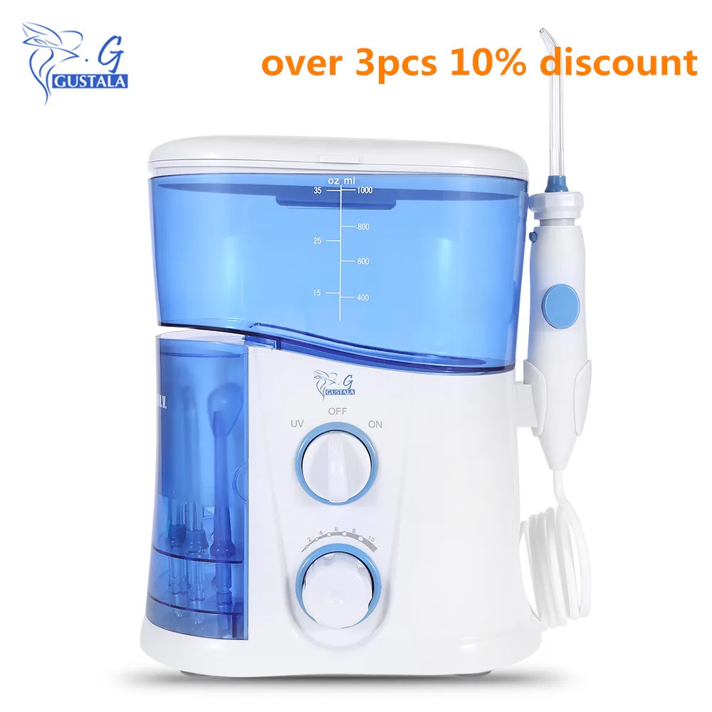 

Gustala 1000ML Electric Oral Irrigator Dental Water Jet Oral Care Portable Oral Hygiene Irrigator Set Dental Flosser