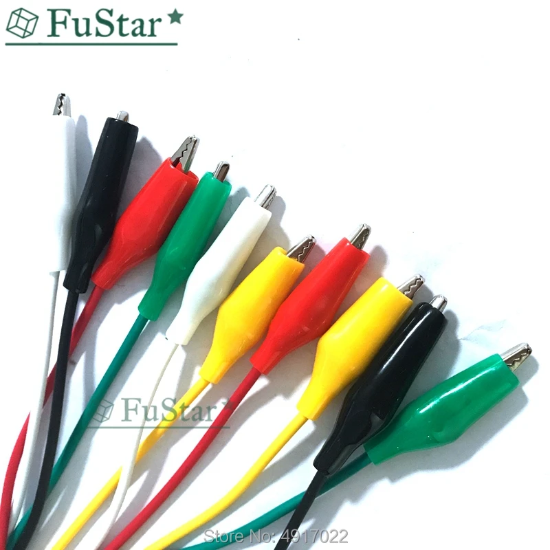 

10Pcs 5 colors 30cm Length Double-Ended 28MM Alligator Clips Jumper Wire Mini Test clips DIY test Folder Test Hook Clip