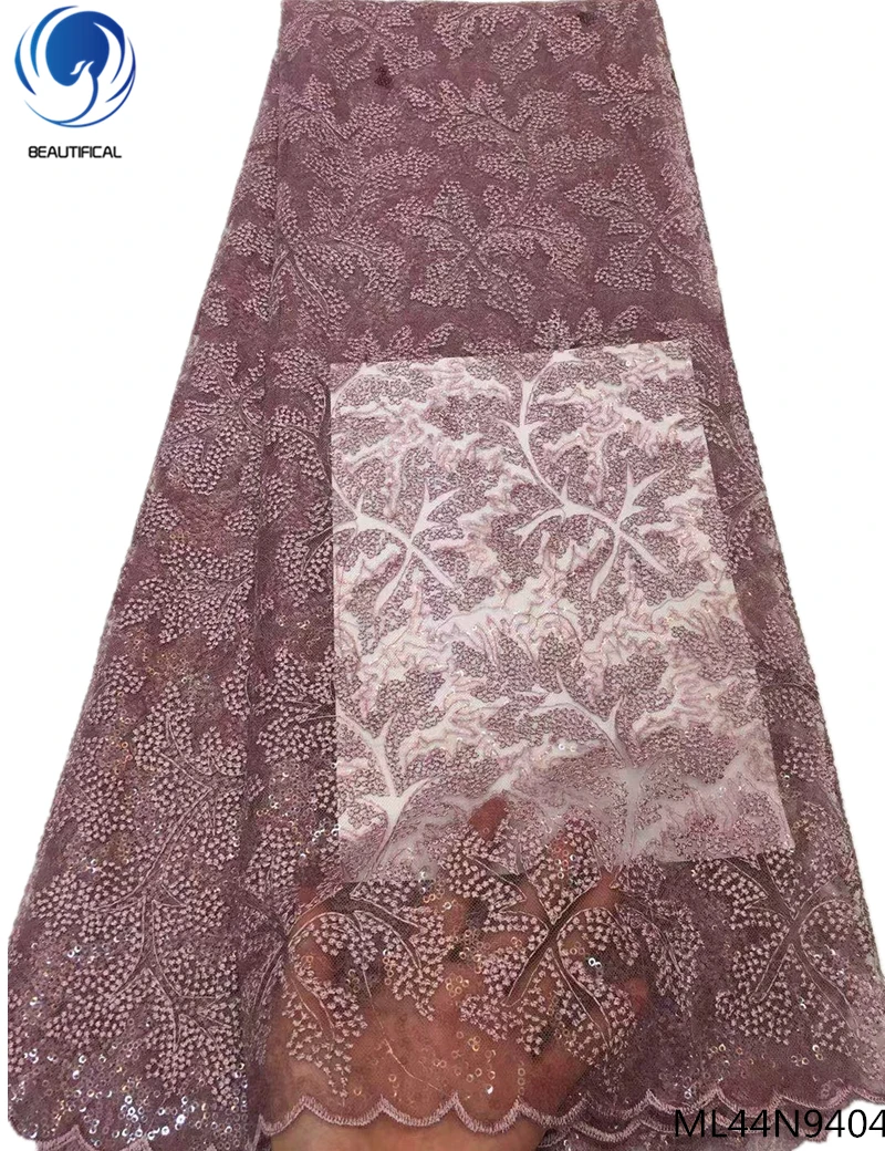 

BEAUTIFICAL african tulle lace with sequin african 2019 lace sequins fabric 5 yards for garment fabric ML44N94