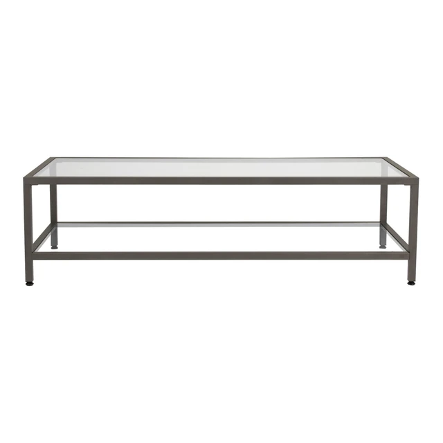 Offex Camber Collection Rectangle Clear Gl Coffee Table Pewter In Offex Camber Collection Rectangle Clear Gl Coffee Table Pewter