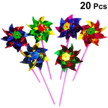 20 шт ветряная мельница Маленькая DIY Радуга пластик карнавал красочная крутящаяся игрушка для вечерние дети