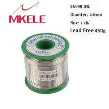 Бессвинцовый припой проволока Олово 0,5 мм 450 г 99.3SN канифоль стержень рулон флюс катушка расплава пайки Arame de solda