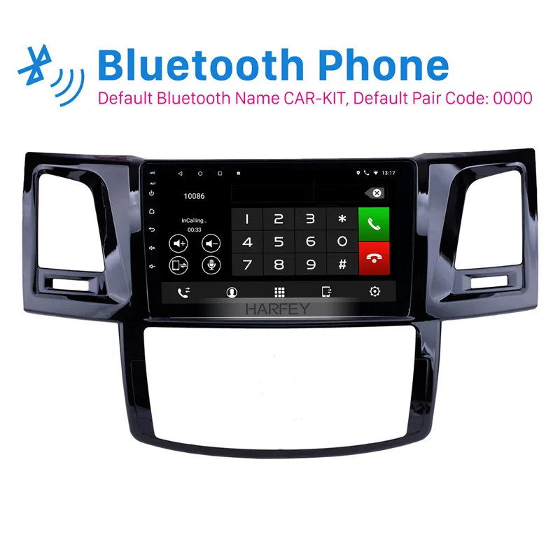 Harfey Android 8 1 9 &quotHD радио GPS Navi головное устройство для 2008 2014 Toyota Fortuner Hilux WIFI Bluetooth USB