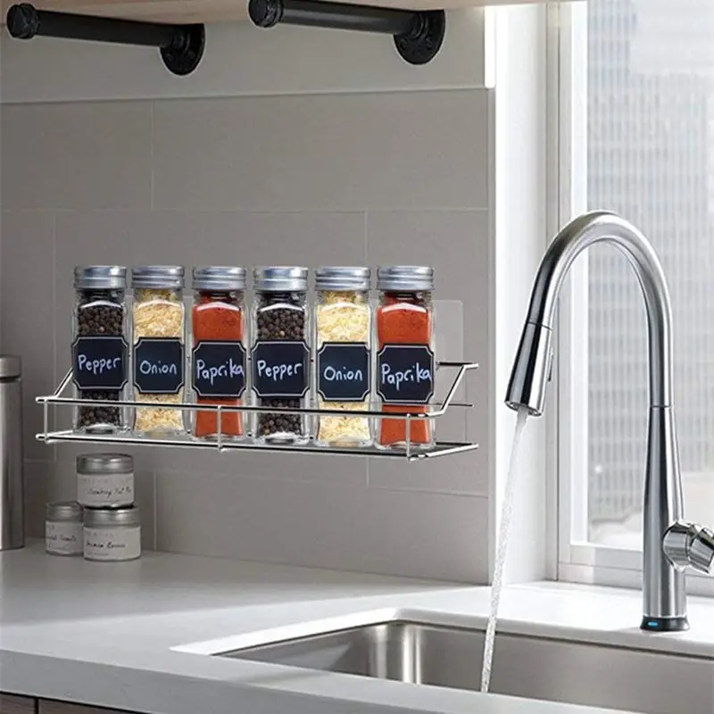 2 Pack Adhesive Bathroom Shelf Shower Shelf Bathroom Kitchen Organizer Rack,Wall Mounted,No Drilling