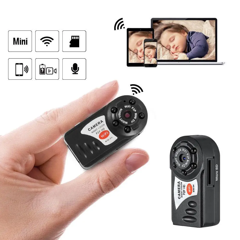 Q7 экшн-камера с Wi-Fi камера 1080 P HD удаленного воспроизведения видео мини видеокамера малого микро-камера с обнаружением движения ночное монитор для зрения r20