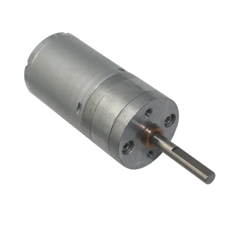 

25mm Diameter Gear box 25mm*4mm Central Long Shaft 6v 12v 24v Low Speed RPM DC Gear Motor Metal Geabox Brush Gearmotors