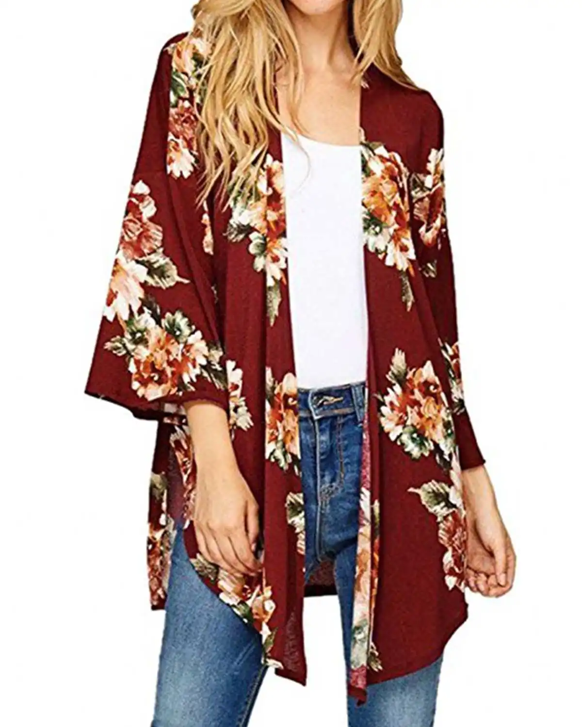 

Thin Blouse Sundress Kimono Floral Printed Cardigan Women Summer 2019 Causal Loose Long Sleeve Shirt Cover Up Tunic Tops Outwear