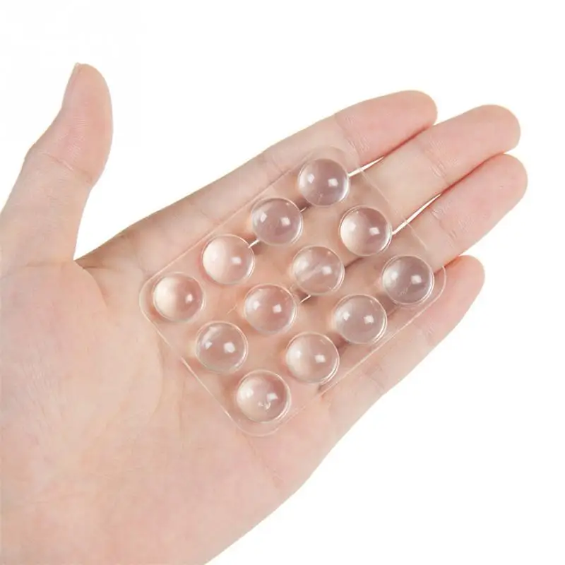 

24PCS Grain For Silicon Transparent Rubber Kitchen Cabinet Door Pad Self-Adhesive Bumper Stop Damper Cushion