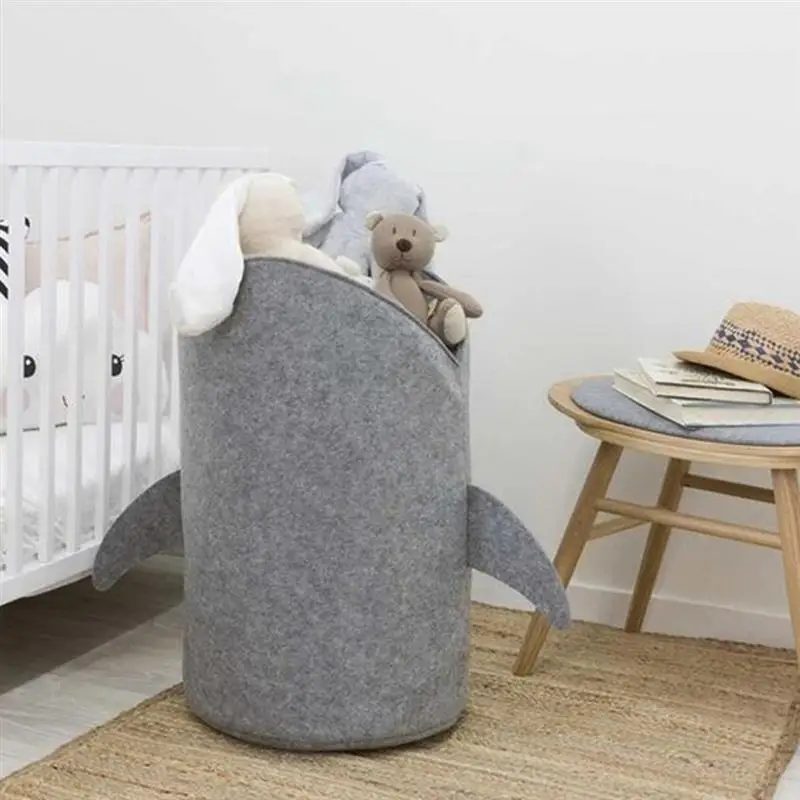 لطيف الكرتون القرش للطي علب تخزين القذرة صندوق تخزين ملابس سلة لعبة تخزين دلو سلة الغسيل المنزلية المنتجات