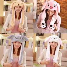 Стиль модная Горячая смешная плюшевая шапка с заячьими ушами шапочка кролик с подушкой безопасности шапочки Мультяшные милые