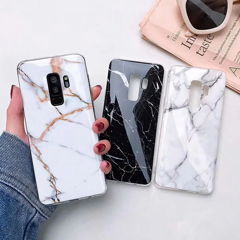 

Phone Case For Samsung Galaxy S8 S7 Edge Marble Geometric Stitching Stone Back Cover For Galaxy S9 Plus Note 8 9 Cases Coque