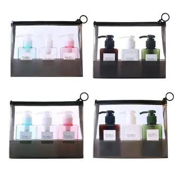 

3pcs/Set Clear Plastic Refillable Bottles Liquid Lotion Foaming Refillable Bottle Travel Shampoo Shower Bath Pump Containers