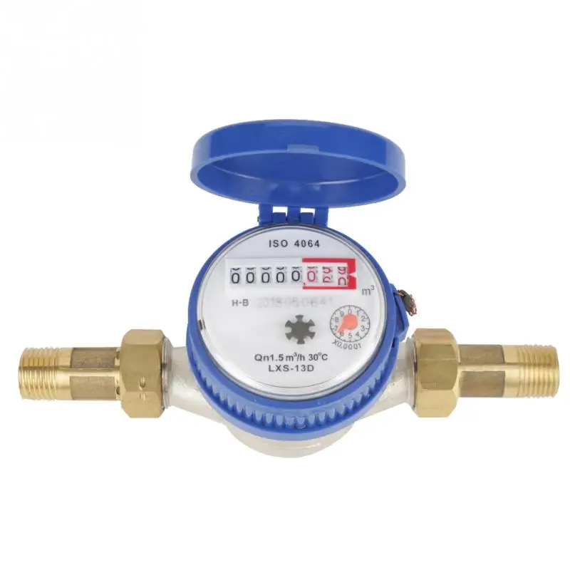 

Hot 15mm 12 inch Cold Water Meter with Fittings for Garden Home Usage