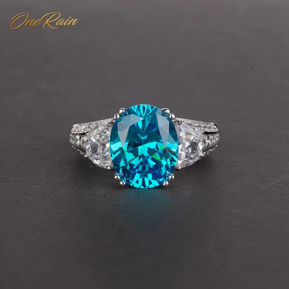 Vintage lab created Topaz ring set in 925 sterling silver.
