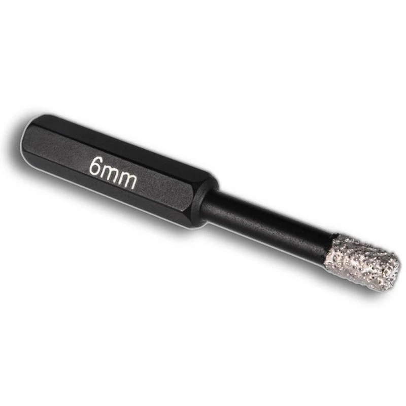 Diamond Hole Opener Hexagonal Shank Durable Drill Bit Braze Porcelain Glass Ceramic Dry Cut