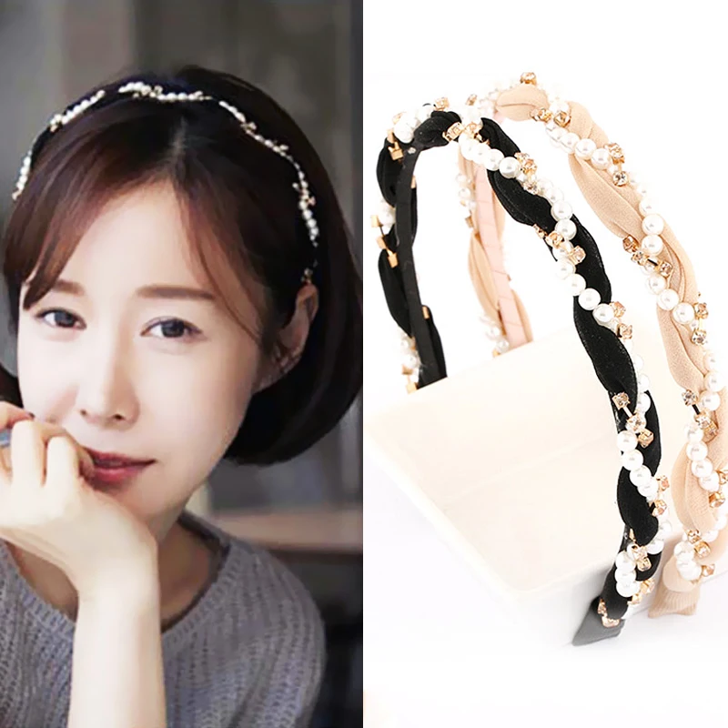 

Head Wear Hoop Birthday Seaside Girls Wedding 1PC Headband Pearl Hair Accessories Valentines Gift Ornaments Wedding Crystal