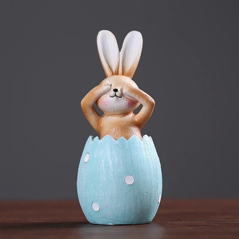 Кролик пасхальное украшение дома статуя кролика Kawaii аксессуары изделия из смолы