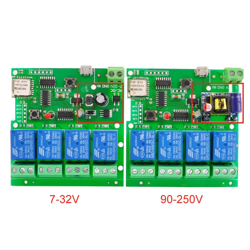 

Smart Remote Control Module 4ch Dc 5v /12v 32v 220v Jog Inching Self -Locking Rf Receive 10a Relays Wifi Wireless Switch