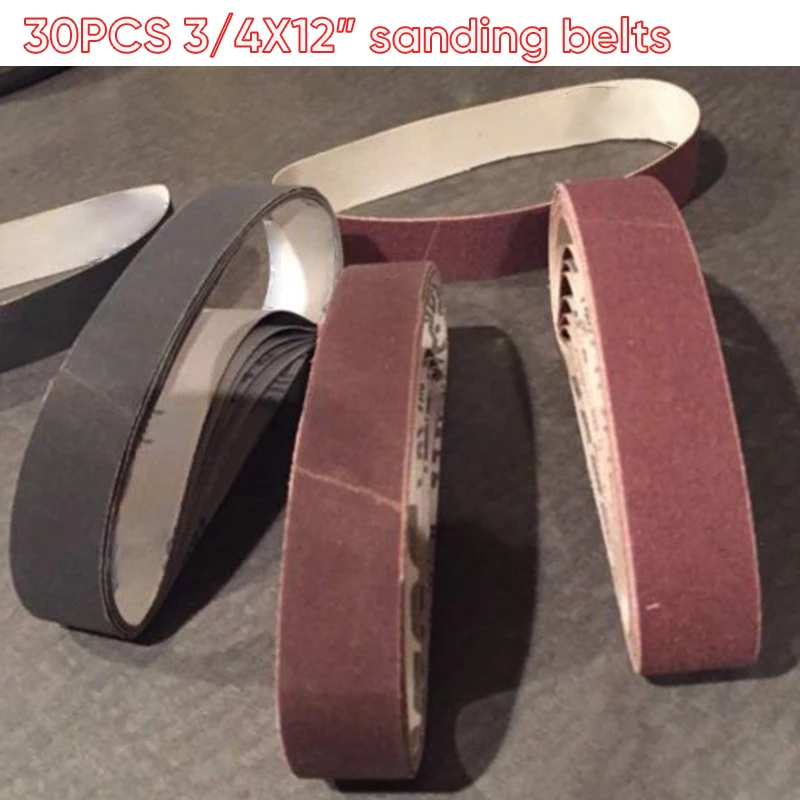 

30pcs 3/4x12" Abrasive Polishing Sanding Belts120/400/800 Grits For Work Sharp Sharpener For Cuter Sharpening