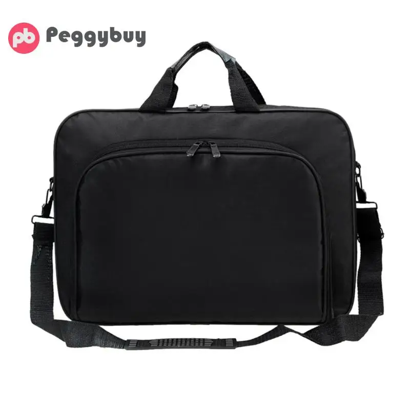 Для мужчин/для женщин Бизнес нейлон компьютер сумки портативный унисекс плеча Офисные сумки для ноутбука портфели черный Мужская