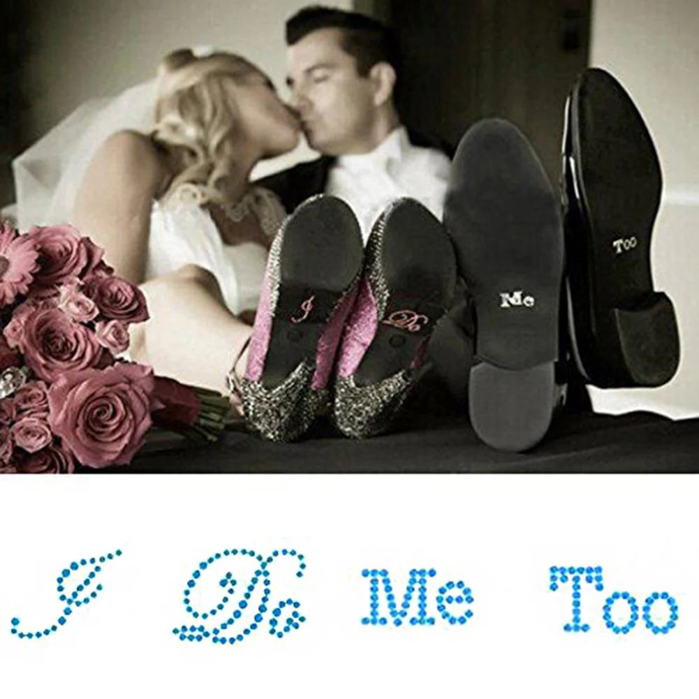 2 шт./компл. наклейки на высоком каблуке I DO ME TOO Set со стразами обувь жениха