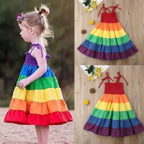 rainbow dress for baby girl