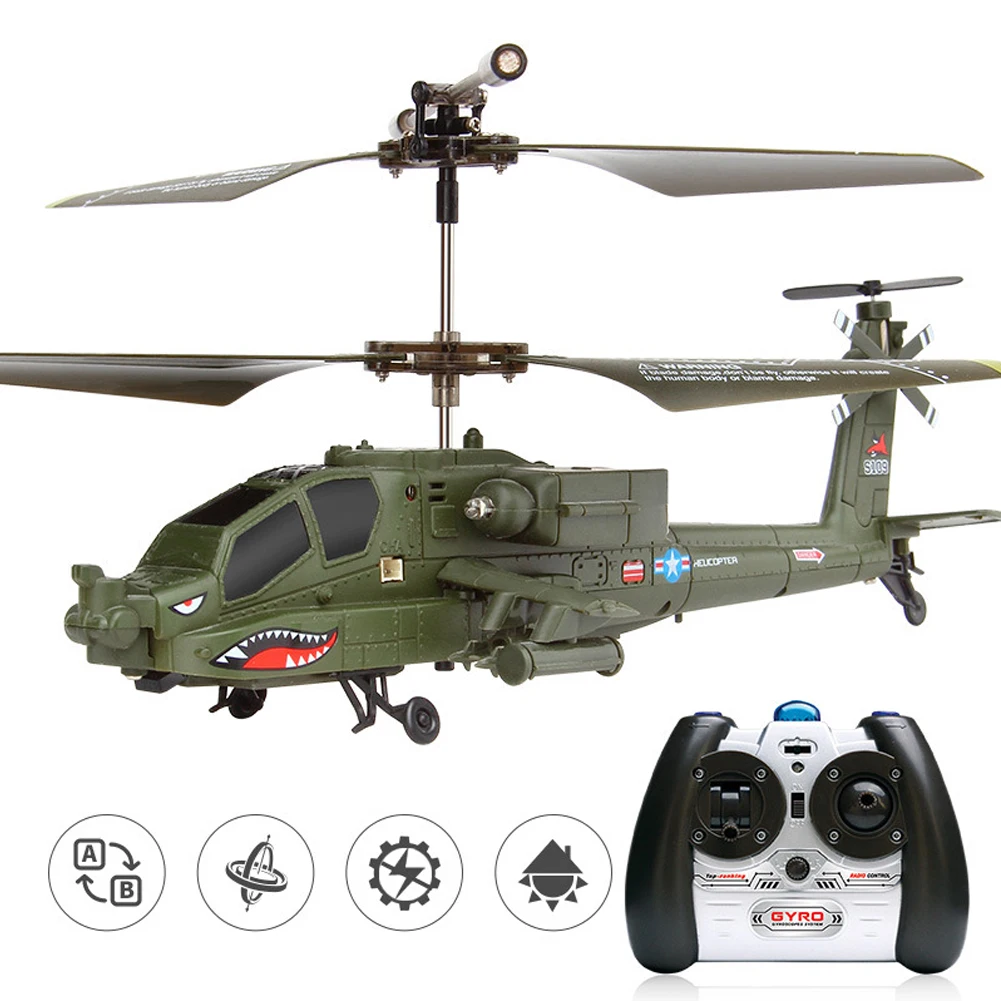 

RC Helicopter Apache 2.4CH RC Drone Simulation Helicopter Remote Control With LED Light Flying Toys For Children