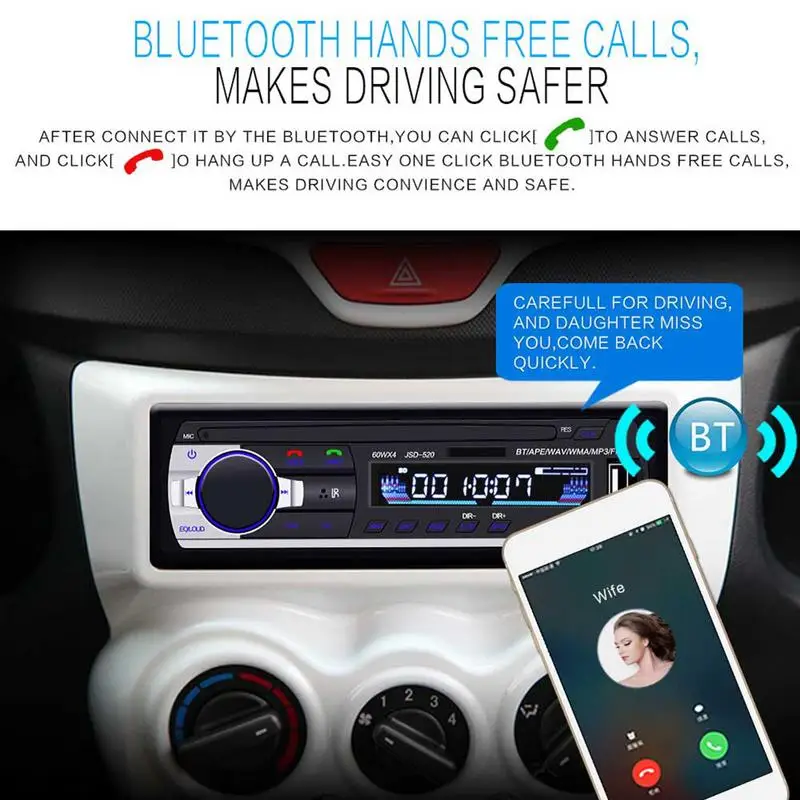 Автомобильный Радио Bluetooth стерео плеер MP3 USB/SD/FM USB радио Aux вход