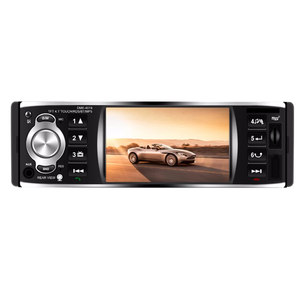 1Din 4 1 дюйма Автомобильный Радио пресс экран Автоматическое аудио стерео Fm Bluetooth 2 0