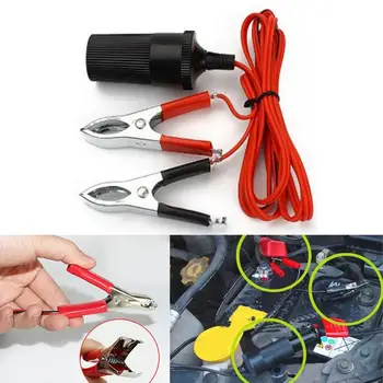 

Car Battery Terminal Clip-On Cigarette Lighter Clamp 12V Volt Power Socket Adapter Plug To Car Boat Car USB Charger