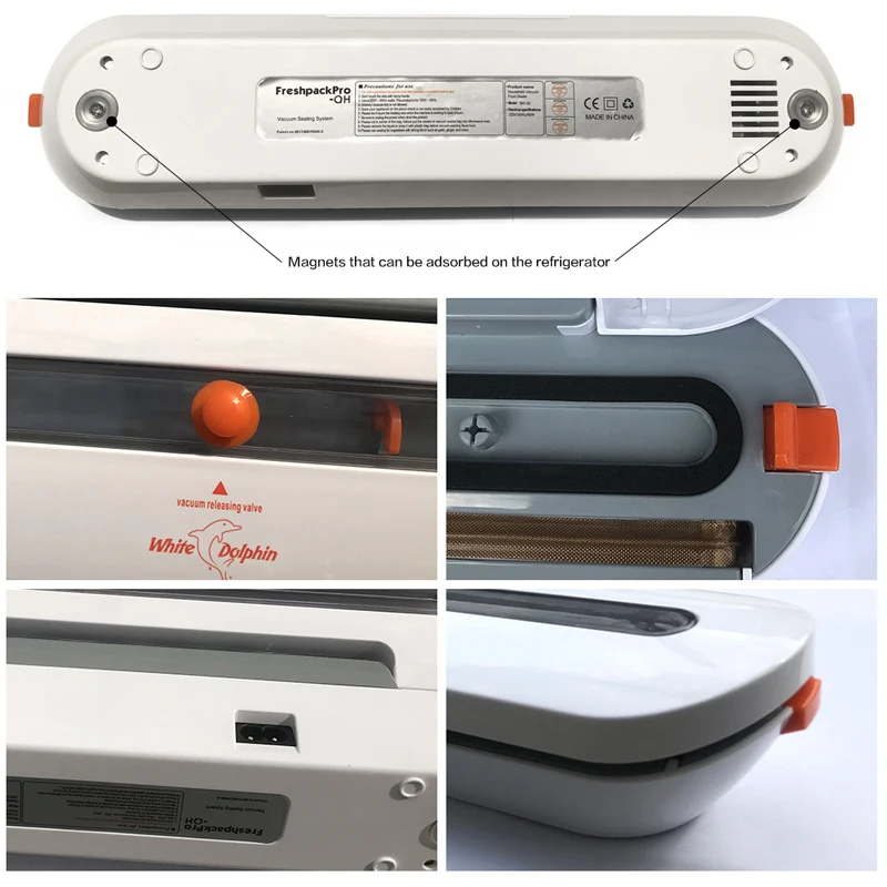 Вакуумная упаковочная машина White Dolphin 4 рулона пакеты для сохранения пищи 12 15 20 25x500