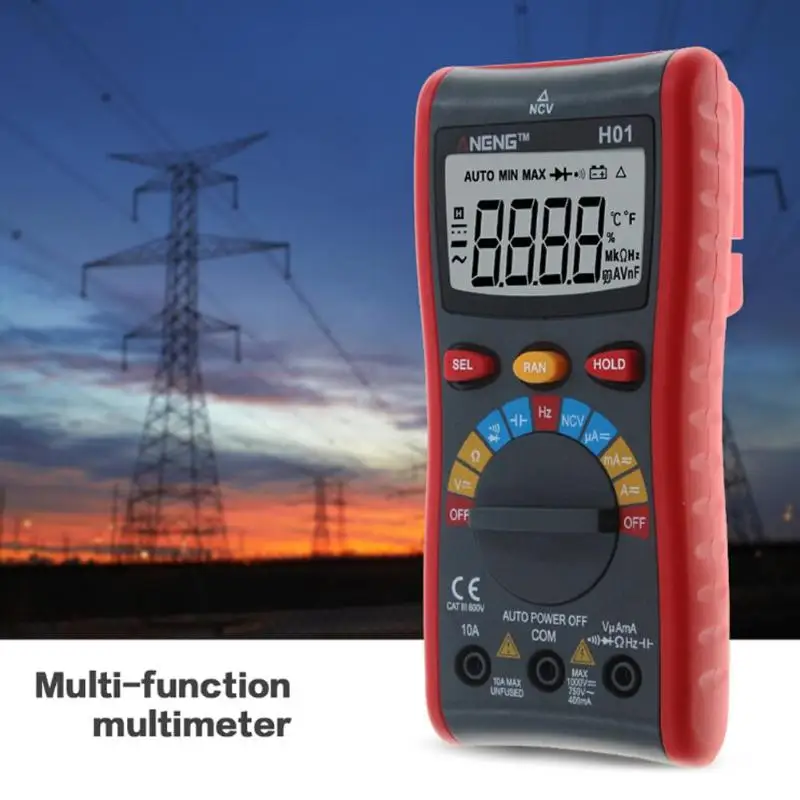 

H01 4000Counts AC/DC Ammeter Voltmeter Auto Range Digital Multimeter Backlight Ohm Portable Wire test Meter Multimeters