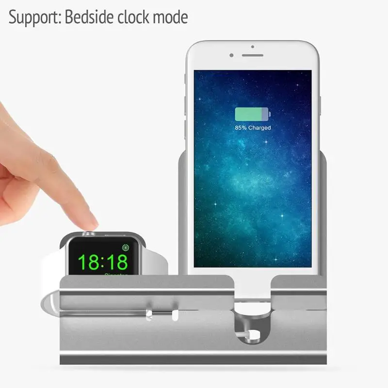 ALLOYSEED 2 в 1 универсальная настольная подставка для мобильного телефона алюминиевая телефонная зарядная станция для планшета док-станция Держатель для iWatch iPhone