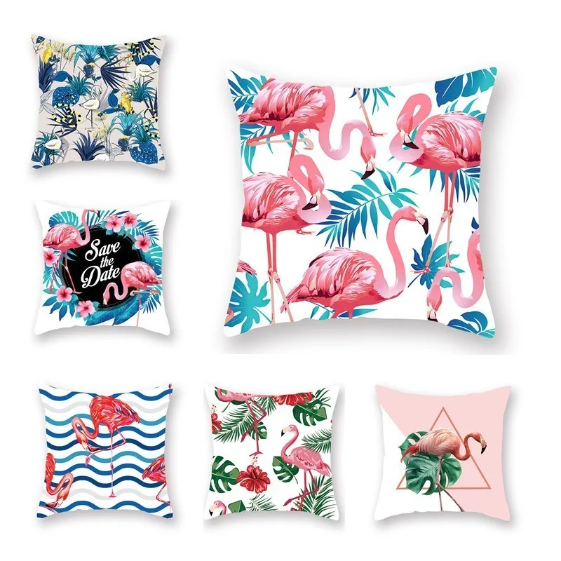 

1 Piece Flamingo Sofa Cushion Cover Pillow Case For Living Room Car Office Bed Couch Decorative Furniture Protector 45*45cm