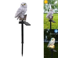 Водонепроницаемый светодиодный садовый светильник в форме совы на солнечных батареях для декора двора патио