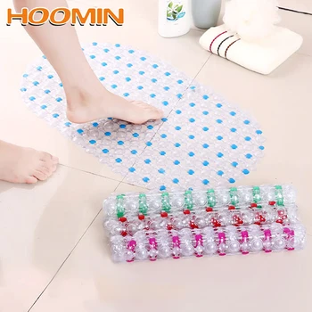 

HOOMIN Transparent Carpet Bathroom Products Bath Mat Suction Cup Bathtub Mats 62*35 cm PVC Non-slip Bathmat Bathroom Shower Pad