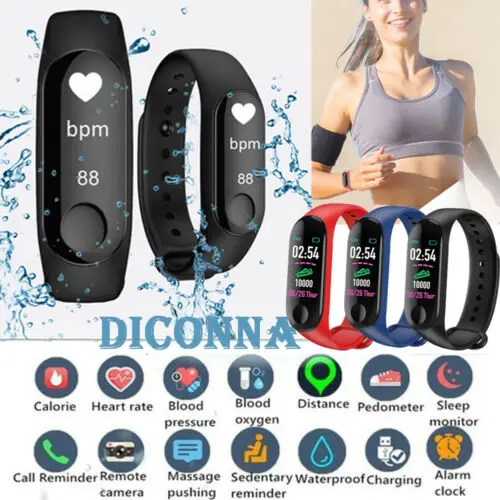 M3 Bluetooth Смарт браслет монитор артериального давления фитнес трекер miband 3